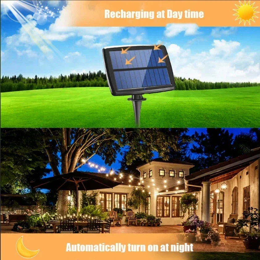 Solar String Lights Bulbs Outdoor Wedding Christmas Decoration Garden Zpaxo
