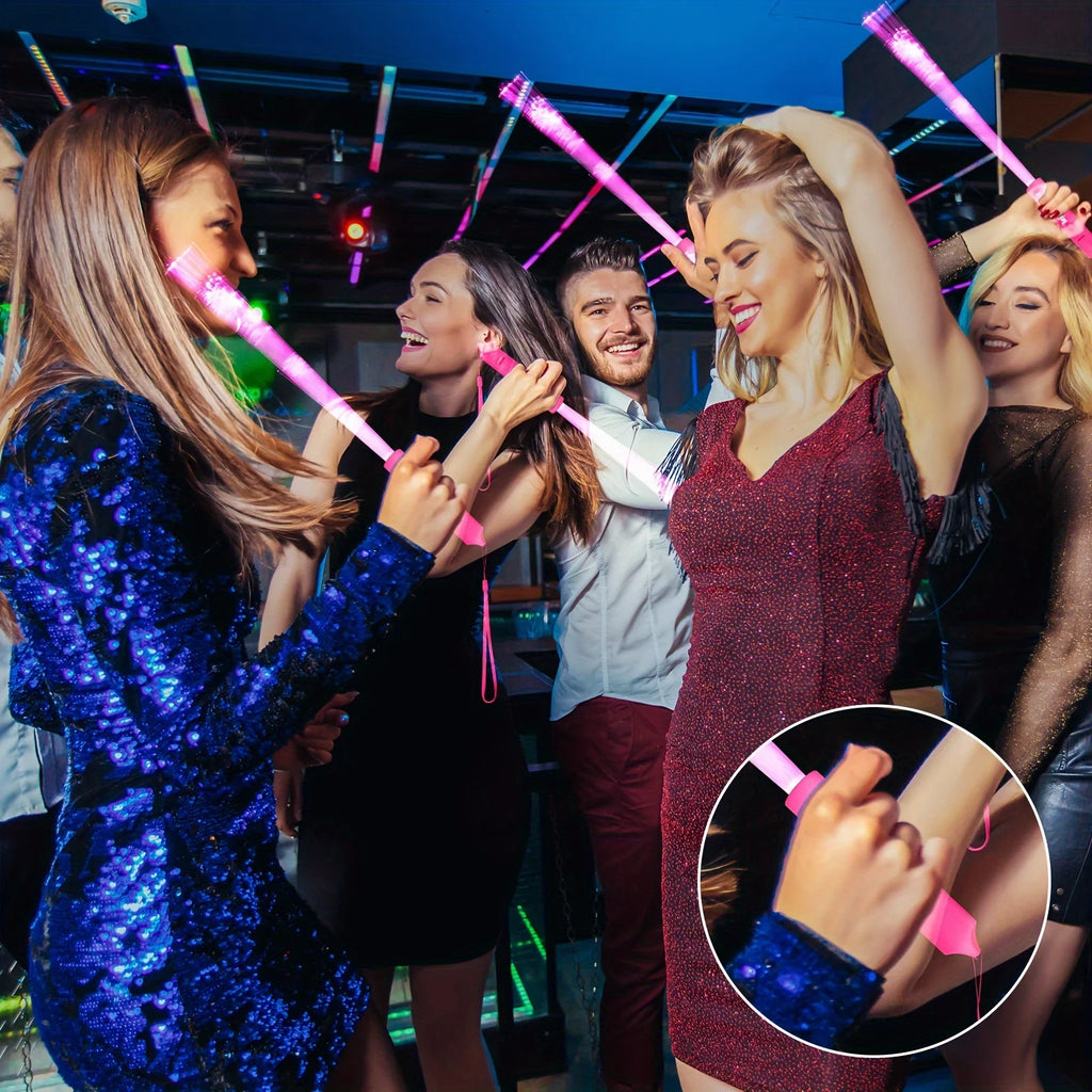 LED Fiber Optic Stick Wands Bulk Light Up Sticks Flashing Glow 3