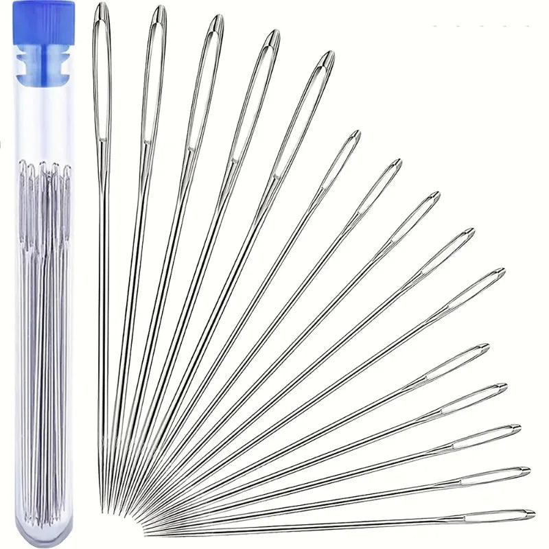 15-Piece Large Eye Sewing Needles – Yarn, Embroidery & Beading Kit Hand Sewing Needles Zpaxo
