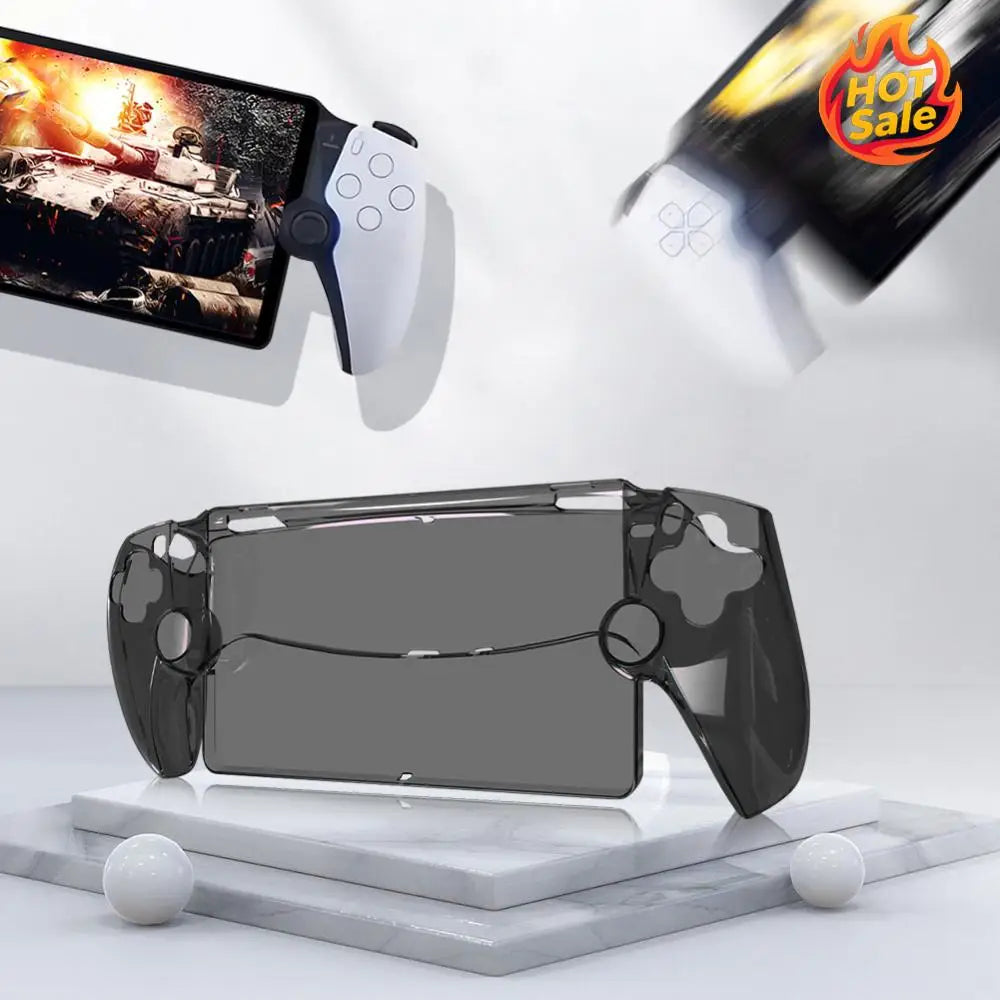 Transparent Protective Case Shockproof PC Game Machine Grip Shell Case Anti-Drop Washable for PS5 Portal for Playstation Portal Zpaxo