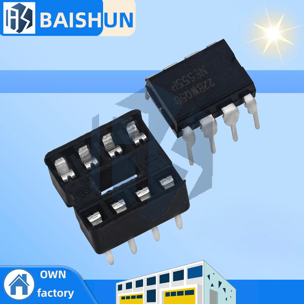 NE555P Timer IC 4.5-18V DIP-8 Chip with Socket Programmable Oscillator 10/20PCS Zpaxo