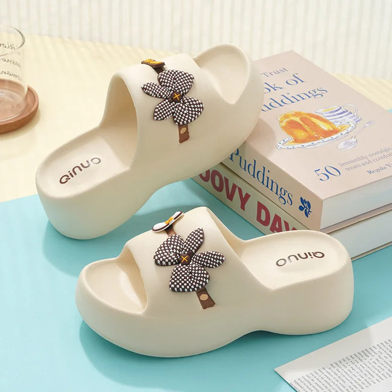 2025 Summer Platform Slippers Women Comfy Solid Soft Sole EVA Pillow