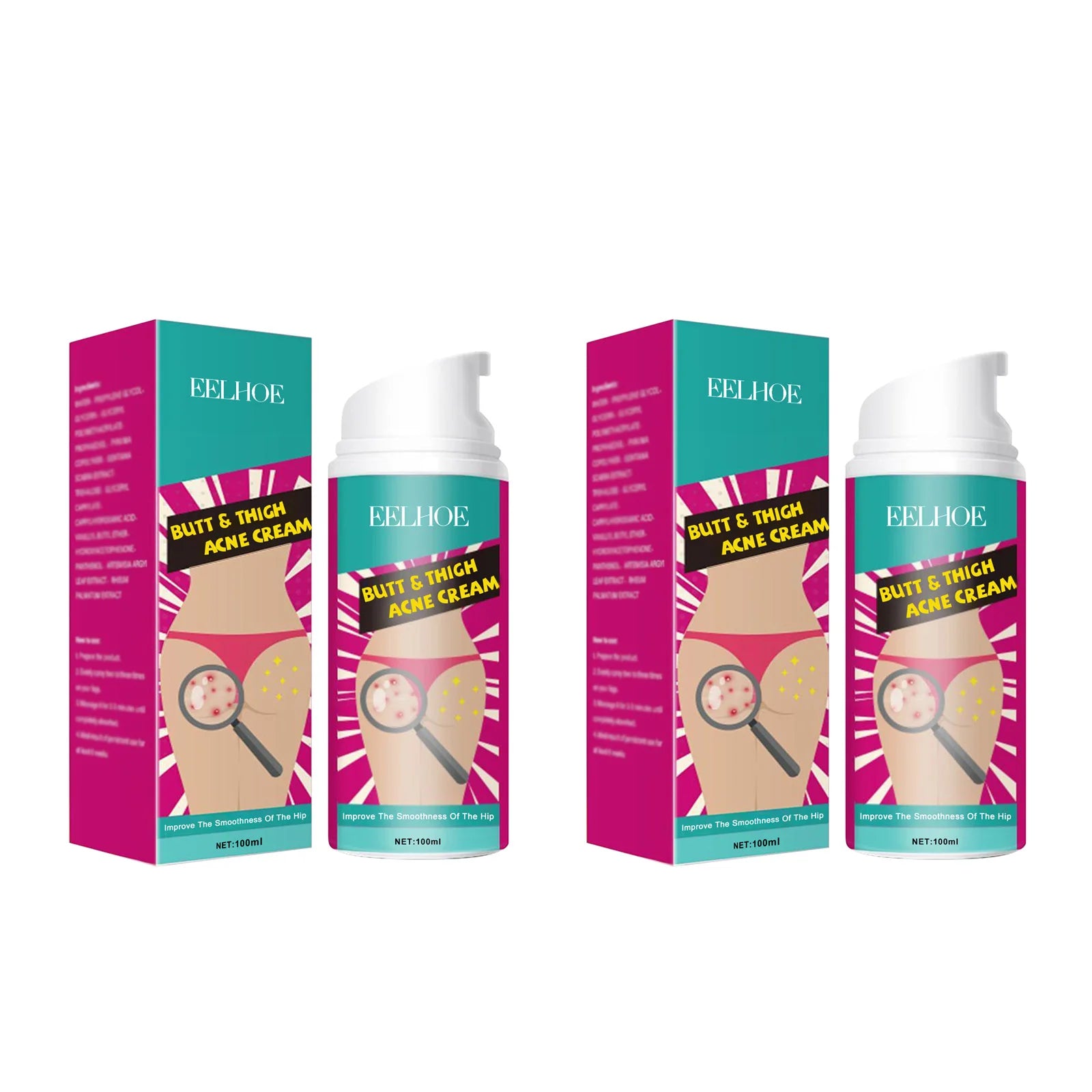 Eelhoe Butt & Thigh Acne Cream – Brighten & Clear Skin Body Acne Cream Zpaxo 2 x 100ml Boxed