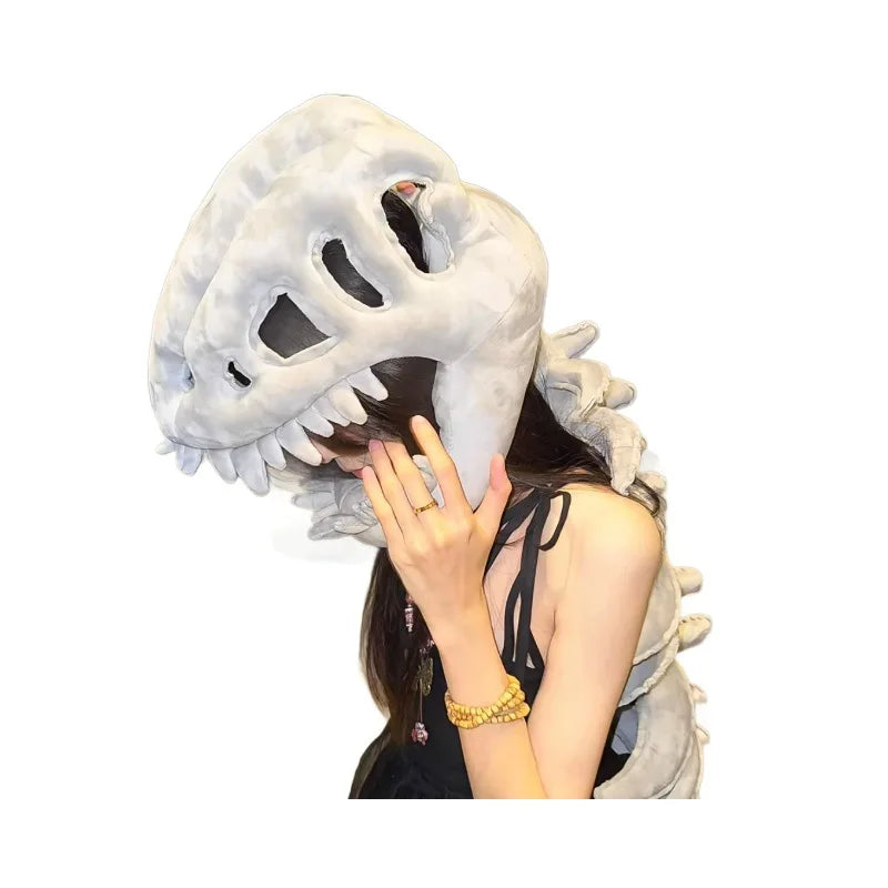 2026 Chinese Dinosaur Skeleton Plush Hoodie Roleplay Costume Mask Toy