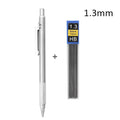 Metal Mechanical Pencil Set 0.3/0.5/0.7/0.9/1.3/2.0mm Drawing Automatic Metal Pencil Set For Office School Writing Art Supplies Zpaxo 1Pc 1.3mm Pencil