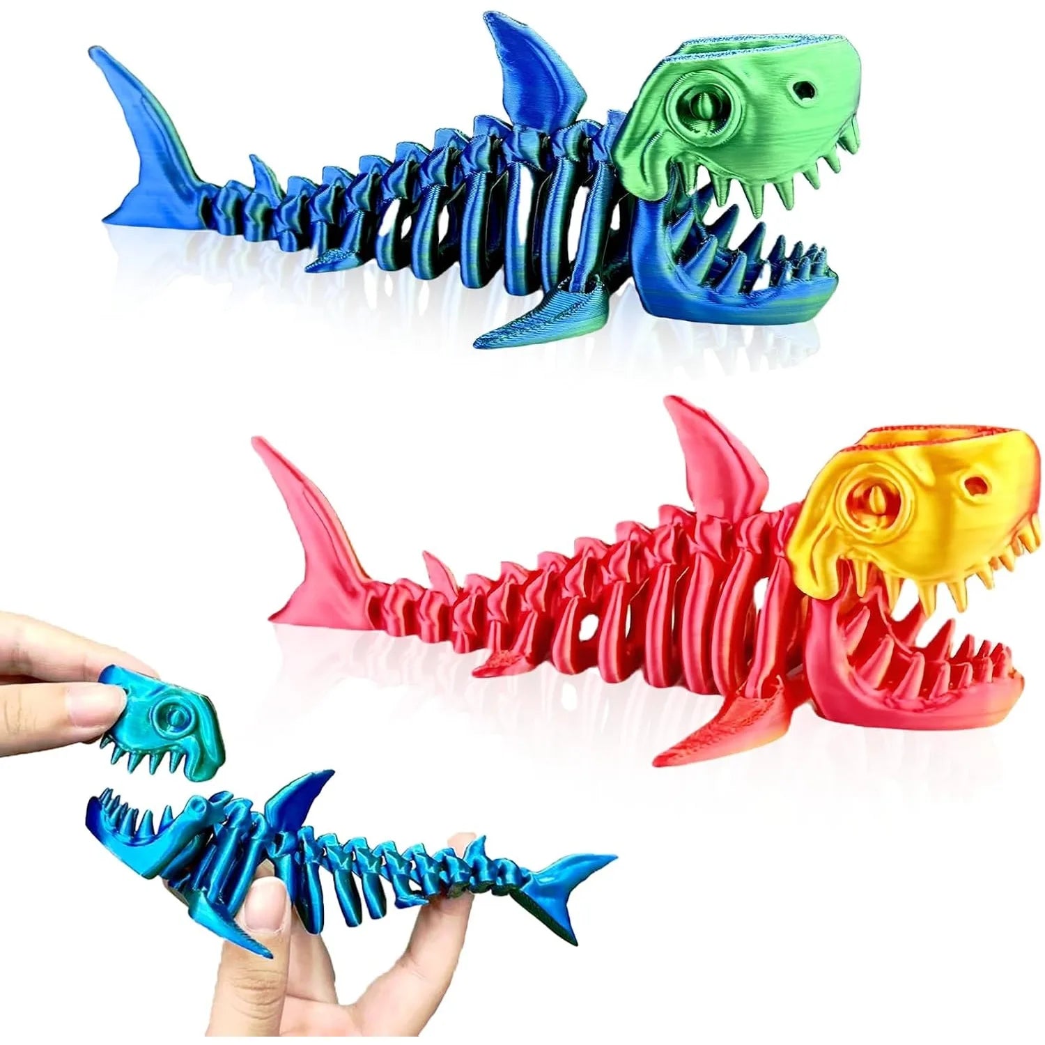 3D Printed Shark Animals Flexible Adults Home Office Decor Stocking