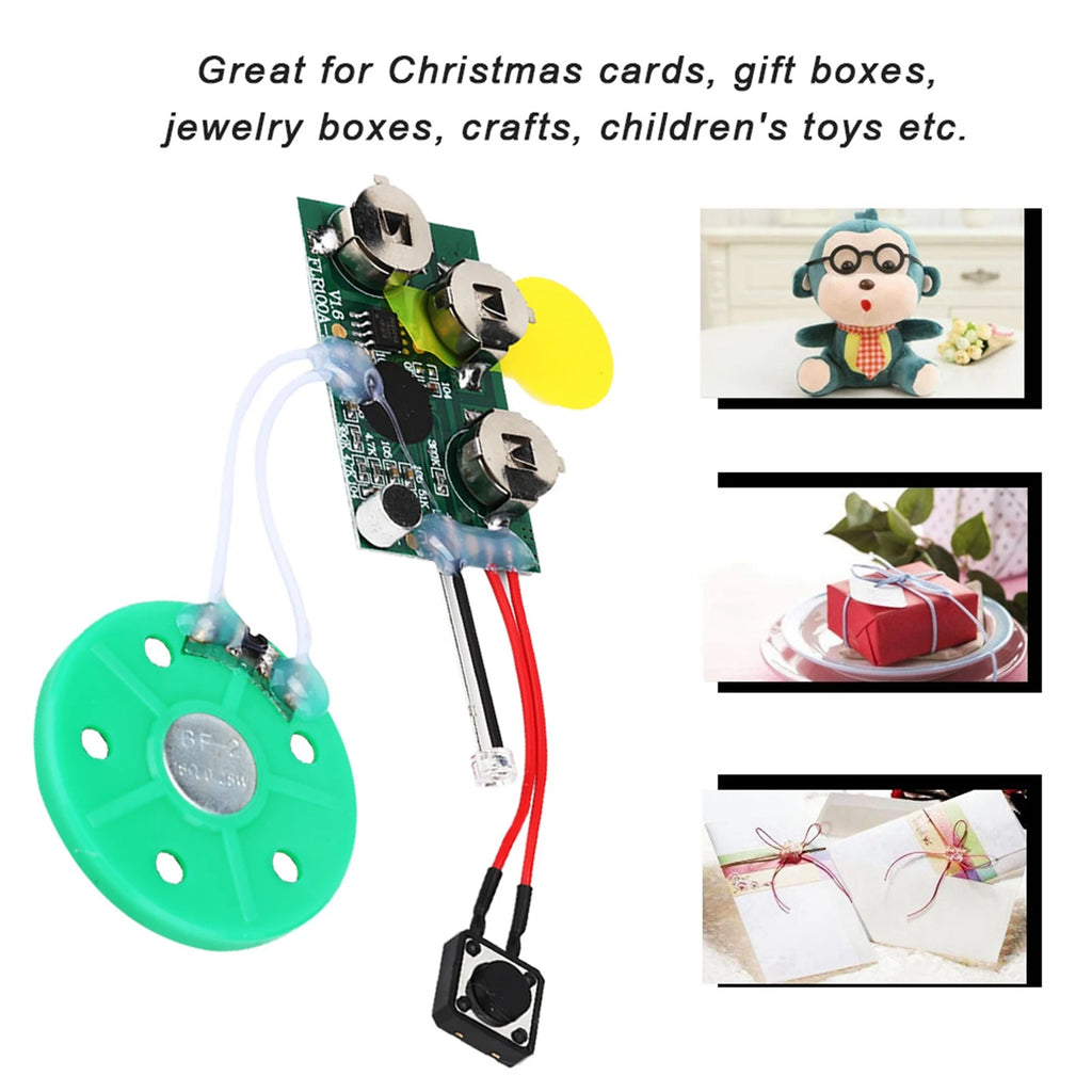 4mins DIY Recordable Greeting Card Module Light Sense Voice Sound