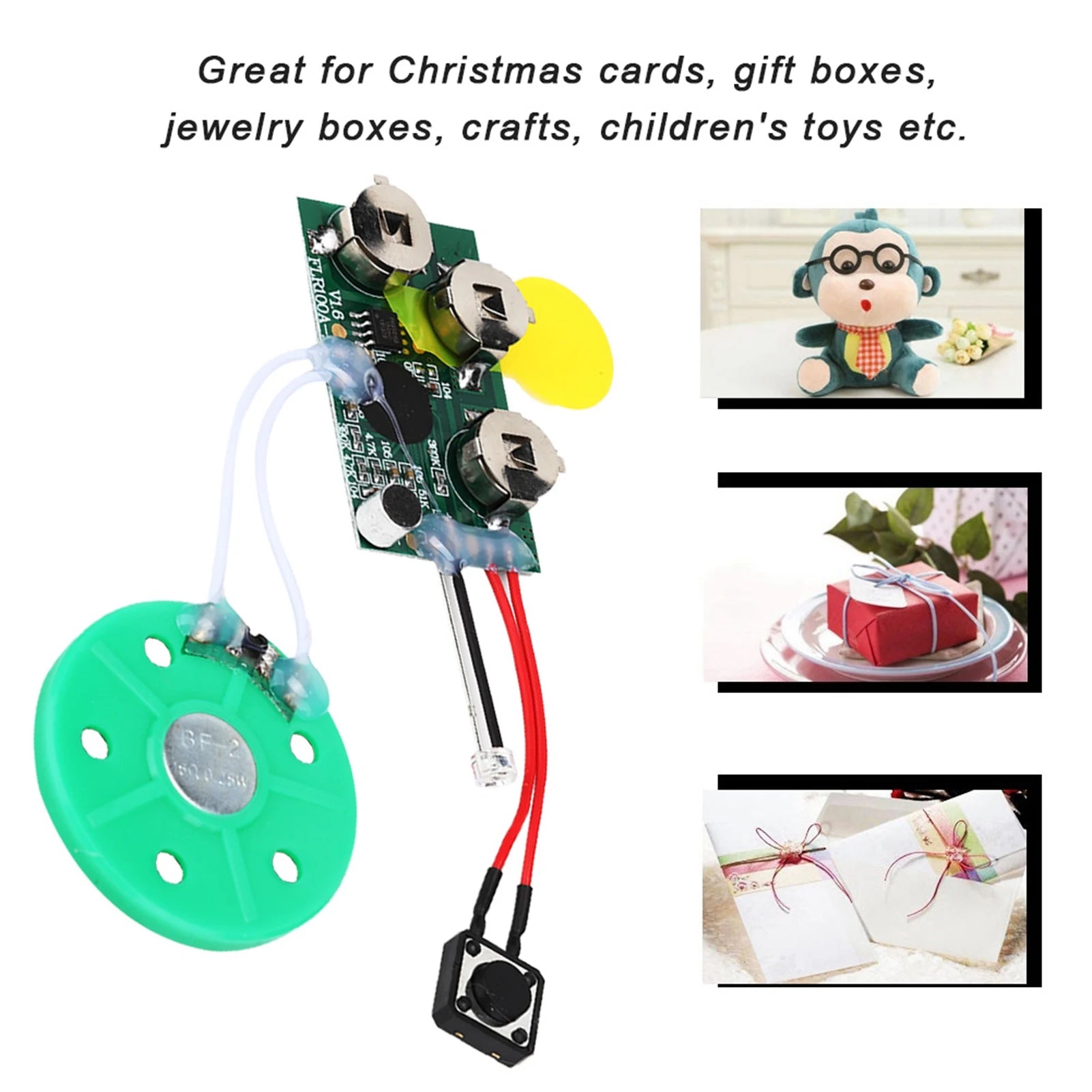 4mins DIY Recordable Greeting Card Module Light Sense Voice Sound