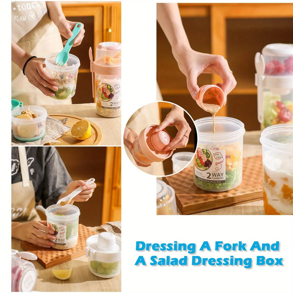 Portable Parfait Cups with Lid & Fork – Yogurt, Salad & Oatmeal Portable Food Containers Zpaxo