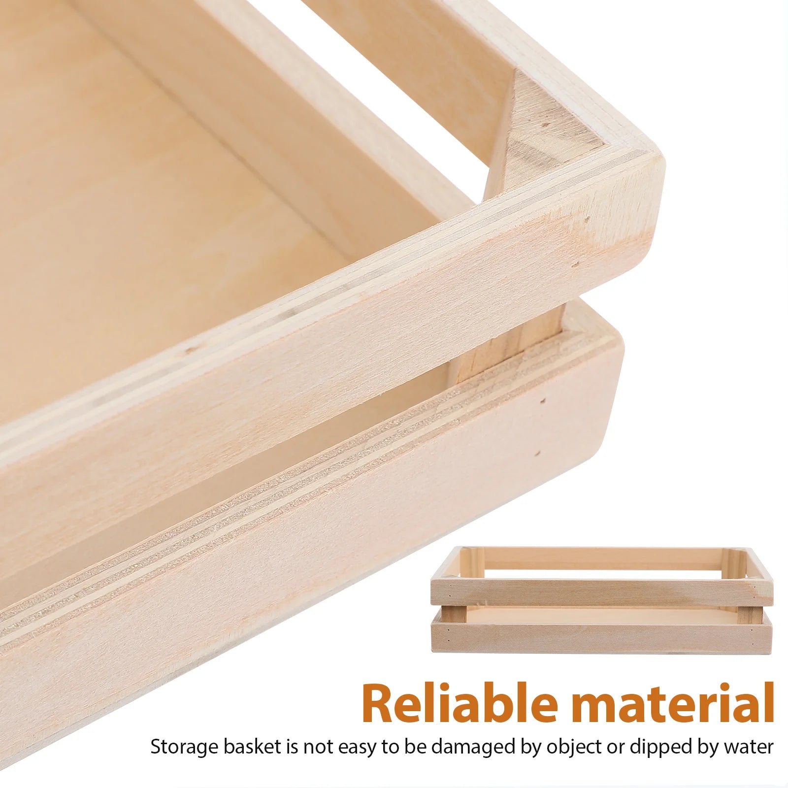 Small Storage Containers Basket Baskets Wooden Organizer Rectangle