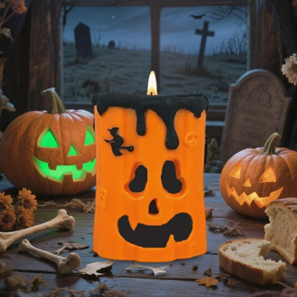 Candle Casting Halloween Mold Ghost Face Pumpkin Reusable Silicone