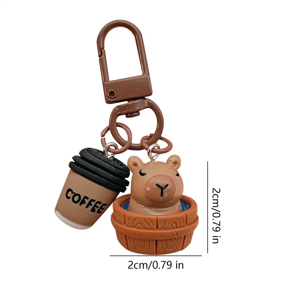 Capybara Bag Charm Cute Realistic Portable With Metal Hook Funny Animal Capybara Keychain For Backpacks Mobile Phones Cameras Zpaxo Brown China Mainland
