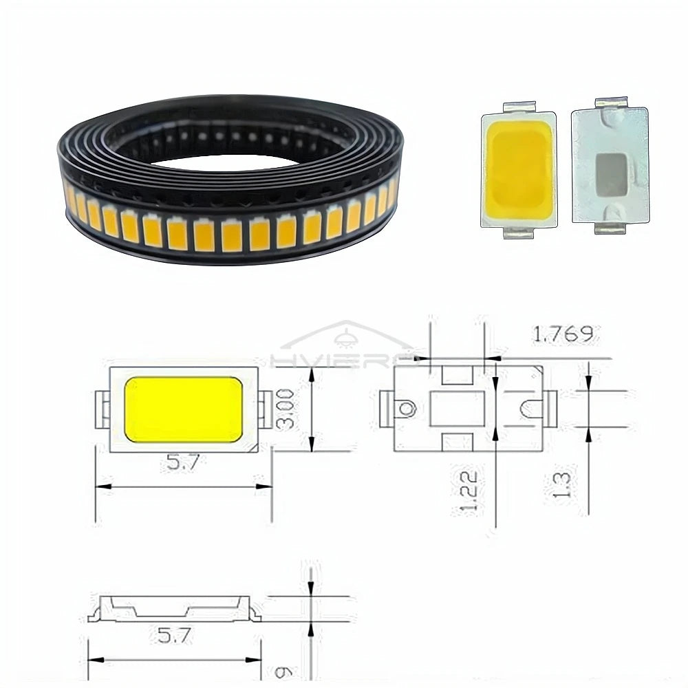 100pcs 5730 SMD LED Chips – Multi-Color Surface Mount LEDs