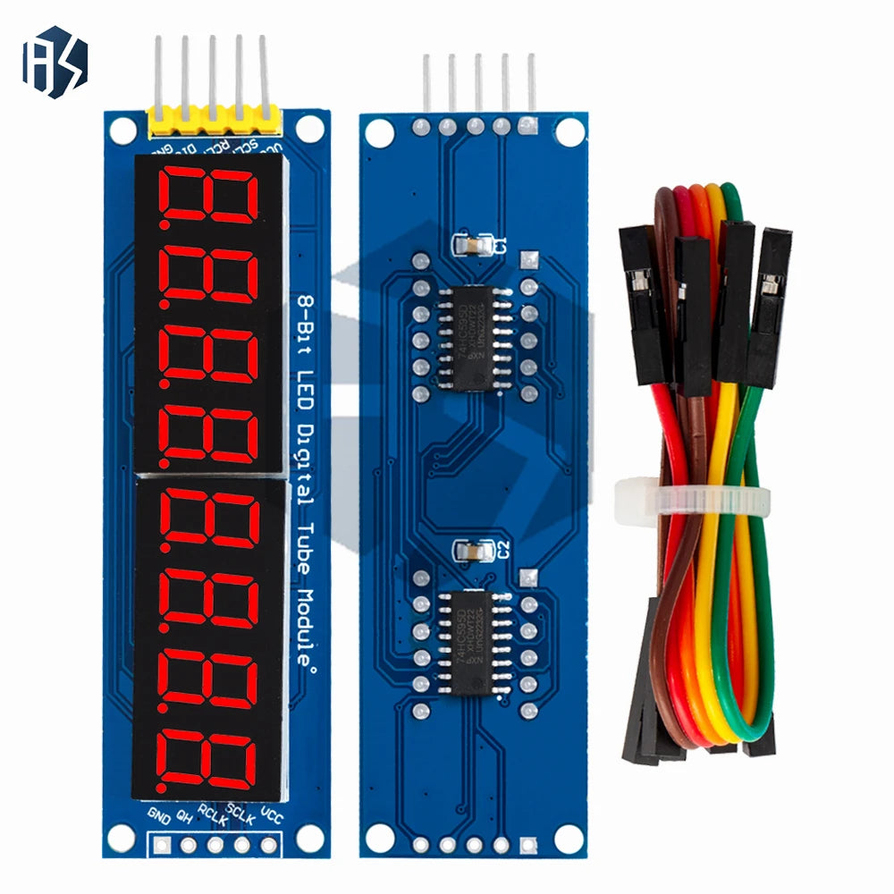 BAISHUN 8-Digit Red Segment Driver Board 74HC595 3-Wire Serial LED Zpaxo