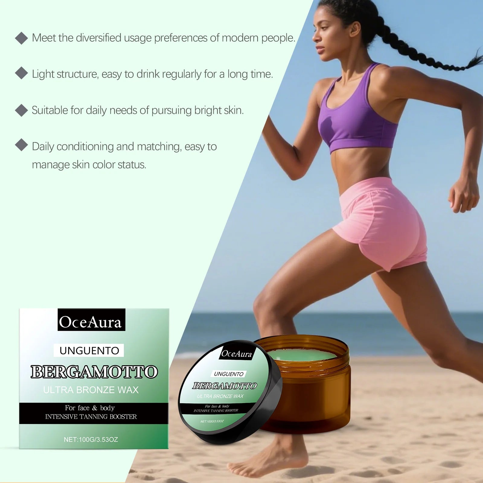 OceAura Bergamot Bronze Body Cream – Self Tanner & Moisturizer Self Tanning Cream Zpaxo