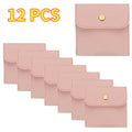 PU Leather Jewelry Pouches – Snap Button Travel Organizer 6/12 Pack