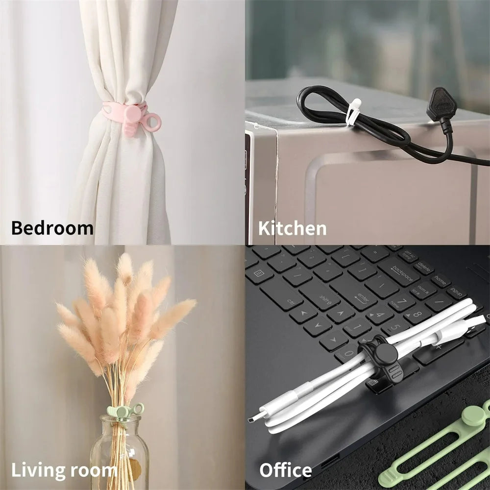 Silicone Cable Ties – Reusable Cord Organizer Straps Cable Organizer Ties Zpaxo