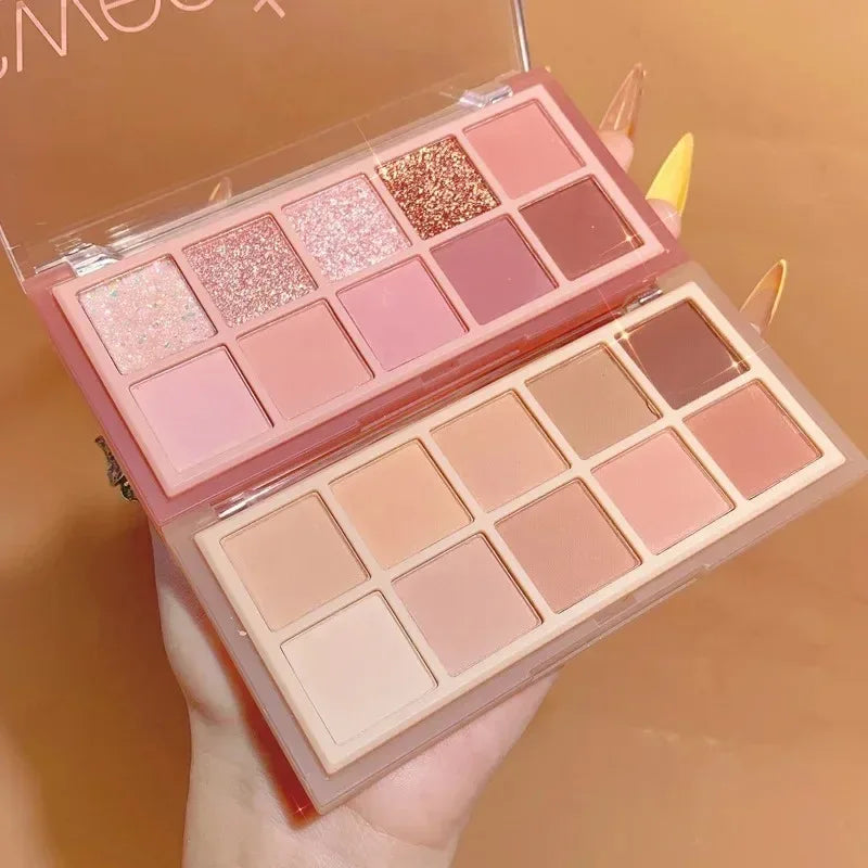 10 Eyeshadow Palette Matte Pearl Fine Shining Pumpkin Tea Milk Earth