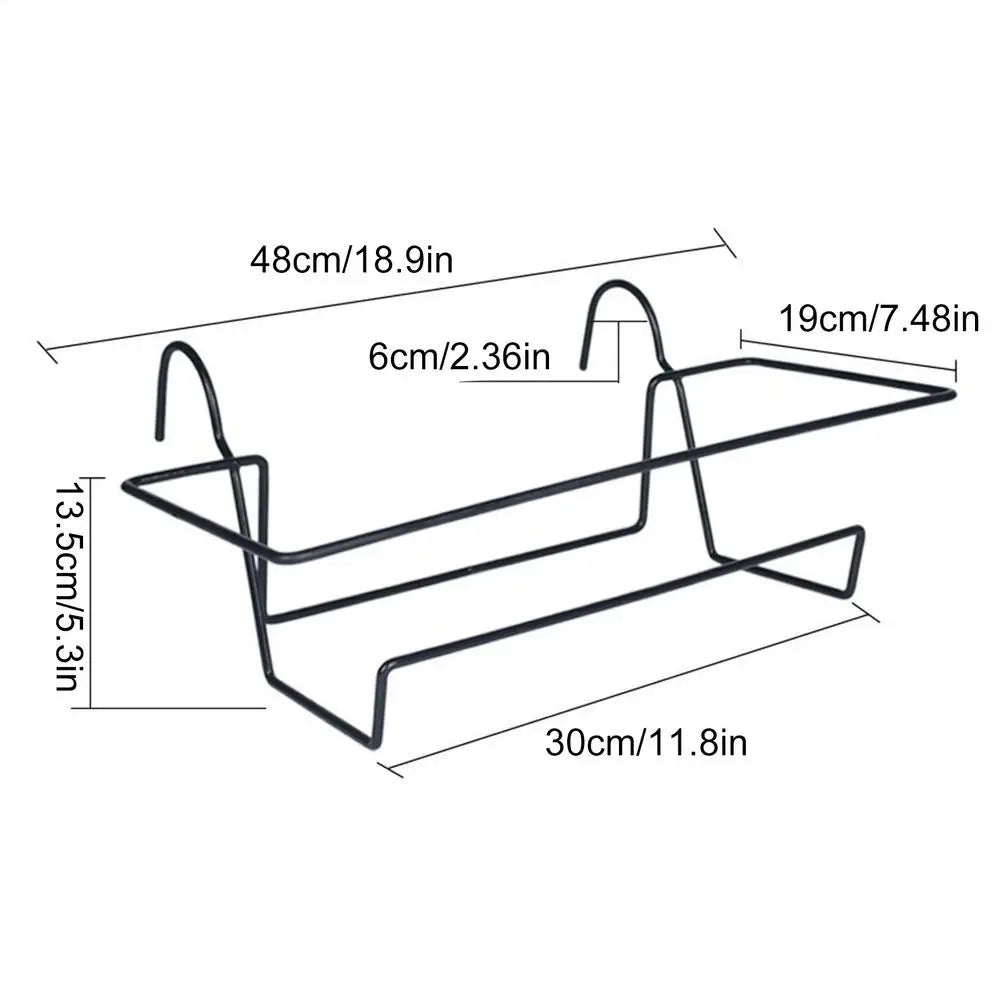 Window Box Brackets Metal Flower Pot Rack Planter Holder Railing