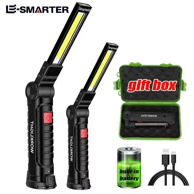 COB LED Work Light – Dimmable USB Rechargeable Magnetic Torch
