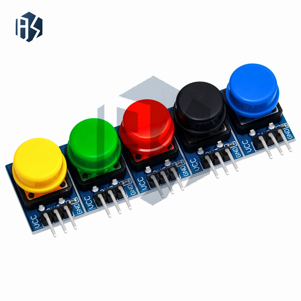 5PCS 12x12mm Large Cap Tactile Push Button Switch Module, High Level Output, Compatible with for Arduino & Raspberry Pi 3 Zpaxo