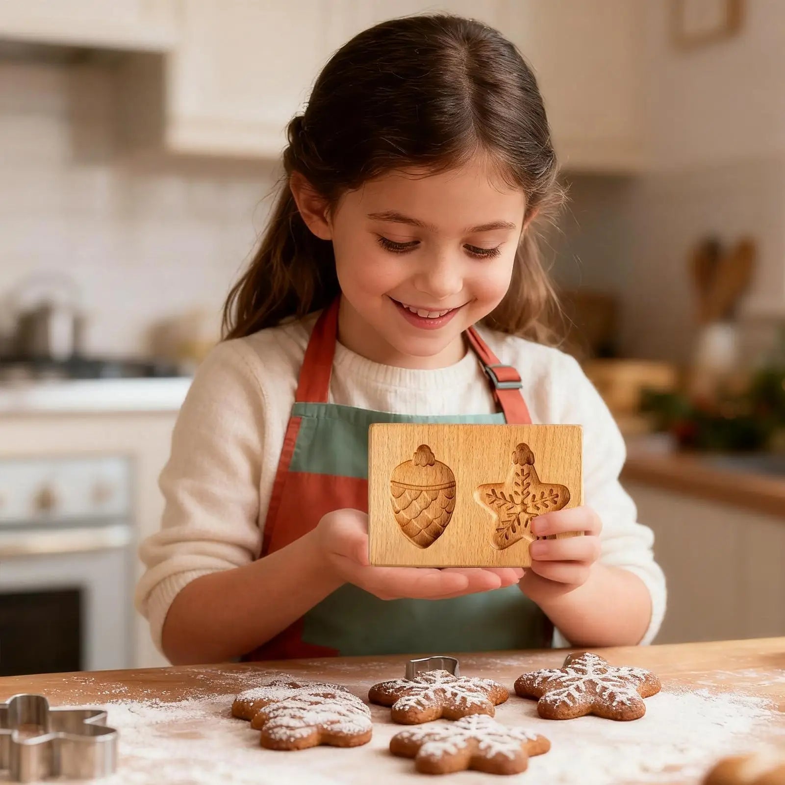 Wooden Cookie Molds 3D Embossing Stamps Baking Tools Kitchen Supplies