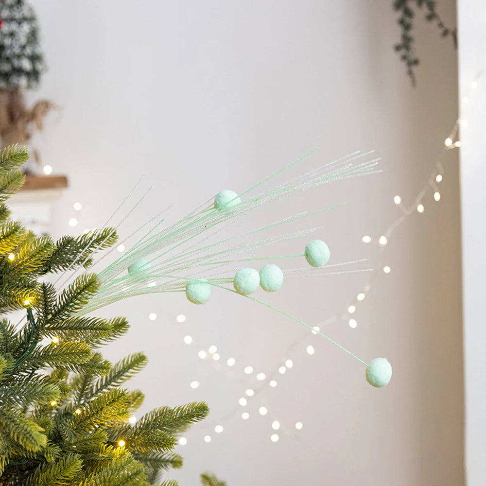 Glitter Berry Branch Picks – Christmas Tree & DIY Craft Decor Christmas Tree Pick Zpaxo Green