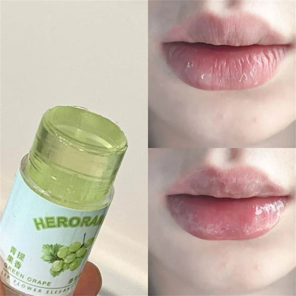 Transparent Coconut Fruit Lip Balm Care Moisturizing Fade Fine Lines Zpaxo 07 Green Grape
