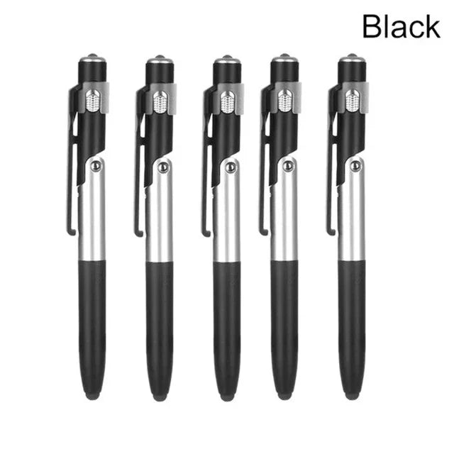 1 Foldable Multi-function Ballpoint Pens Stationery School Stylus Pen Zpaxo 5pcs Black