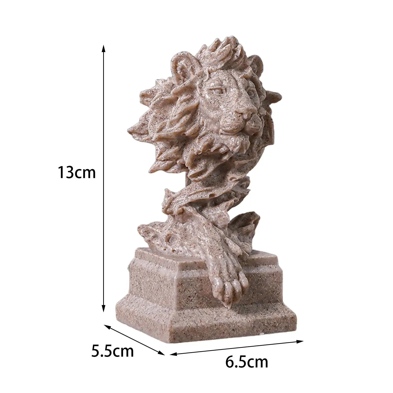 Lion Head Resin Statue – Decorative Tabletop Figurine Decorative Figurine Zpaxo