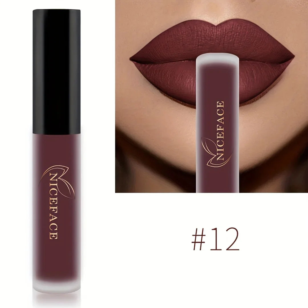 20 Colors Optional, High Pigmented Matte Velvet Lip Glaze - Long-Lasting, Smudge-Proof, Non-Moisturizing Liquid Lipstick 1pc Zpaxo 12