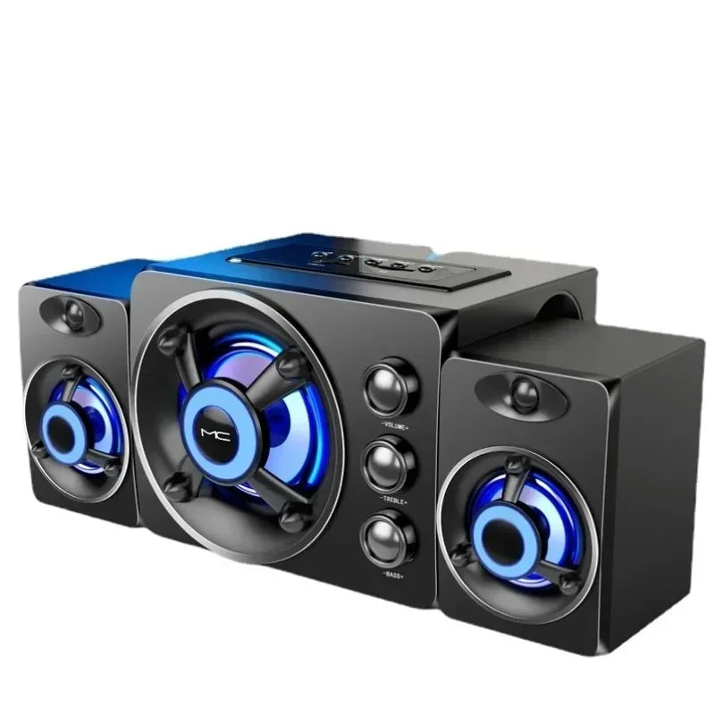 HIFI 3D Stereo Speakers Colorful LED Heavy Light AUX USB Wired Wireless Bluetooth Audio Home Theater Surround Sound Bar TV Zpaxo