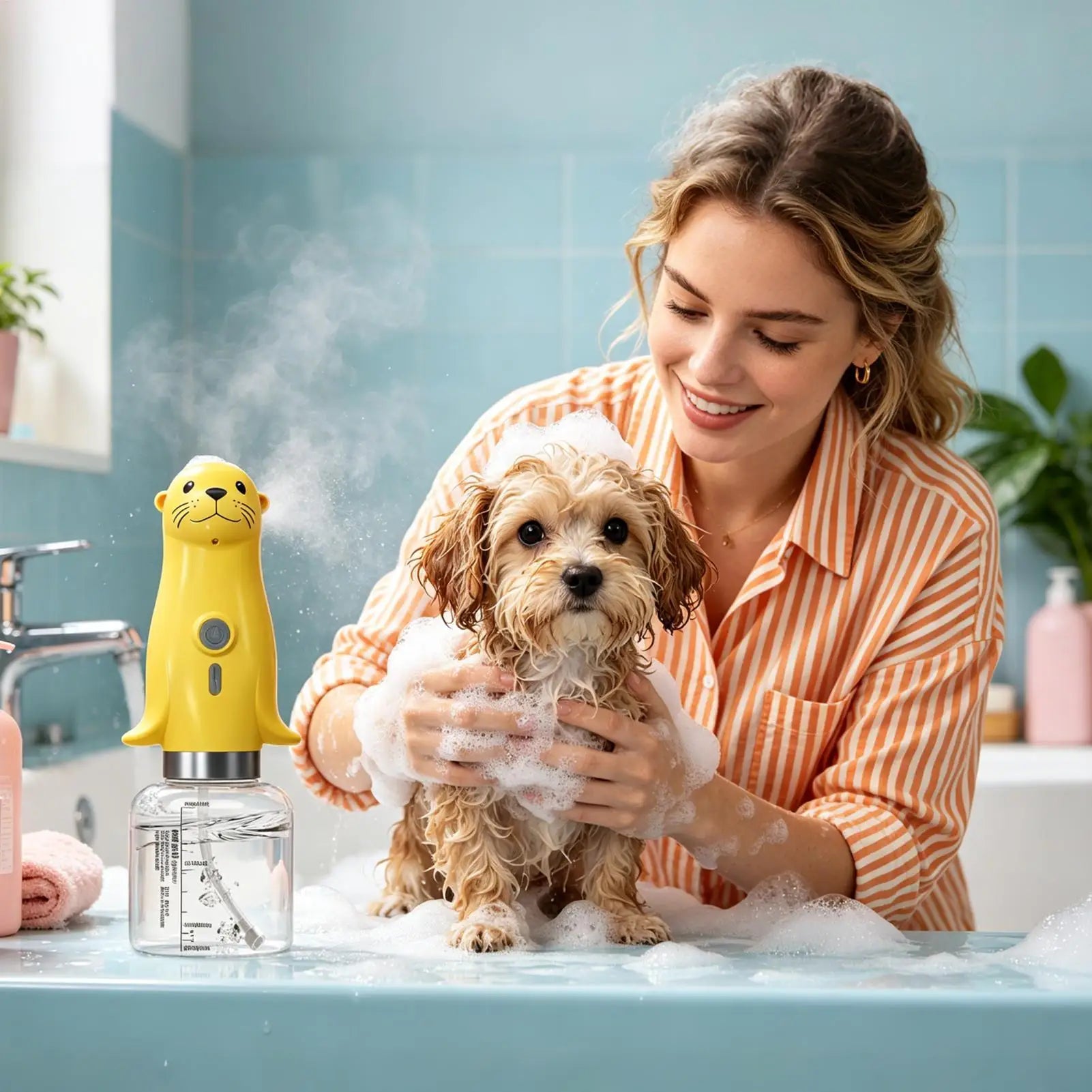 Dog Soap Dispenser Electric Portable Rechargeable Machine Foaming