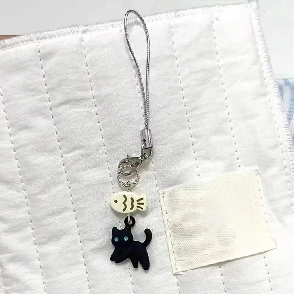 Animal Phone Pendant Cute Resin Cat Charm Strap Cartoon Aesthetic
