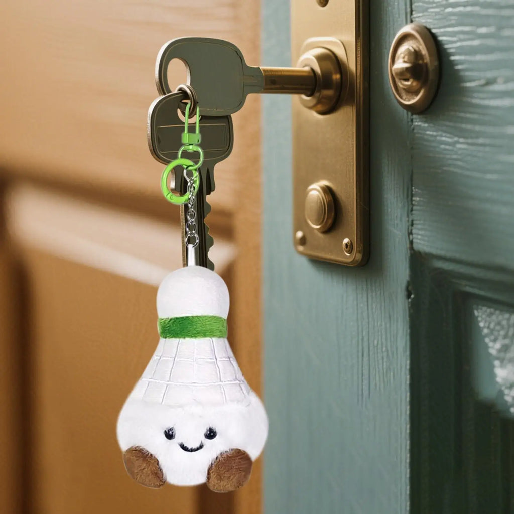 Cute Plush Keychain Cute Badminton Plush Stuffed Keychain Novelty Small Key Chain Soft Cartoon Bag Charm For Backpack Wallet Zpaxo