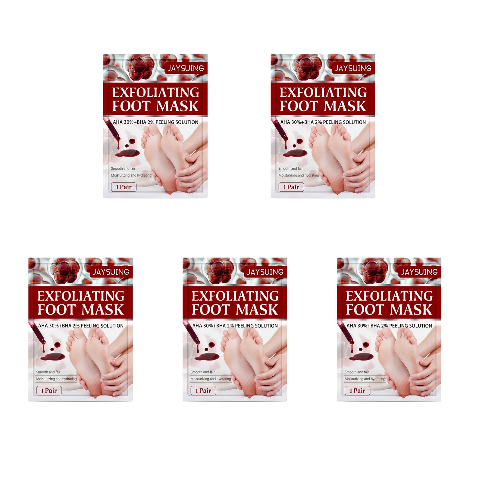 AHA Exfoliating Foot Mask Moisturizing Anti Crack Heel Foot Calluses Dead Skin Remover Smooth & Soft Feet Care Foot Patch Zpaxo 5 Pairs