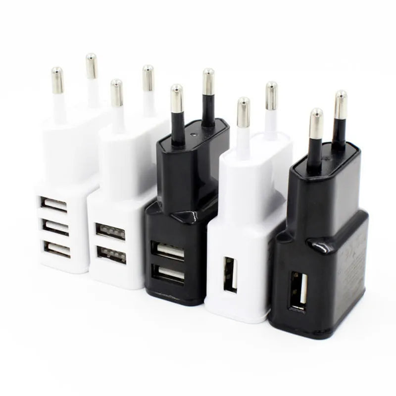 5V 2A USB Charger Dual USB Chargers Cell Phone EU Plug Power Adapter Wall Charging for Samsung Xiaomi Huawei Phone Power Adapter Zpaxo