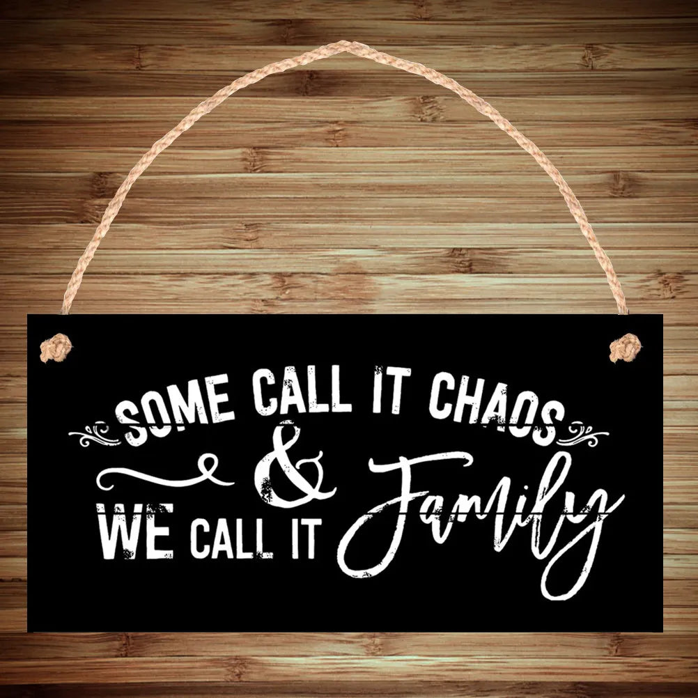 Wooden Hanging Plaque Jute Rope Blackboard Surface Home Decor Wall