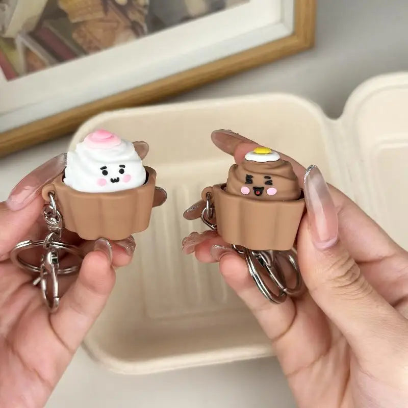 Mini Cake Fidget Keychain – Cute Food-Shaped Button Press Pendant