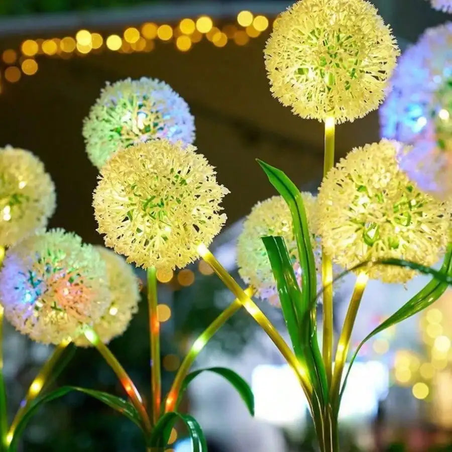 Solar-powered Warm-light Dandelion Lamp Garden Decorative Lighting