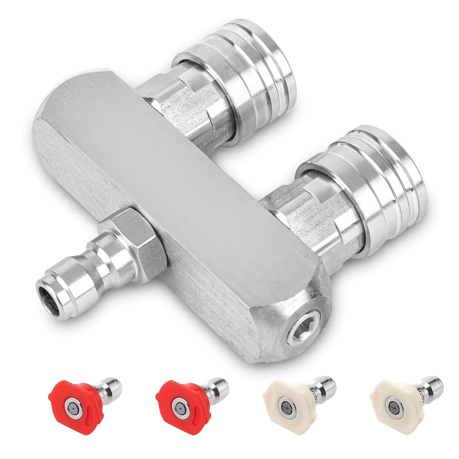 Dual Pressure Washer Nozzle Tip Cleaning 1 Quick Connect Spray 0 Red
