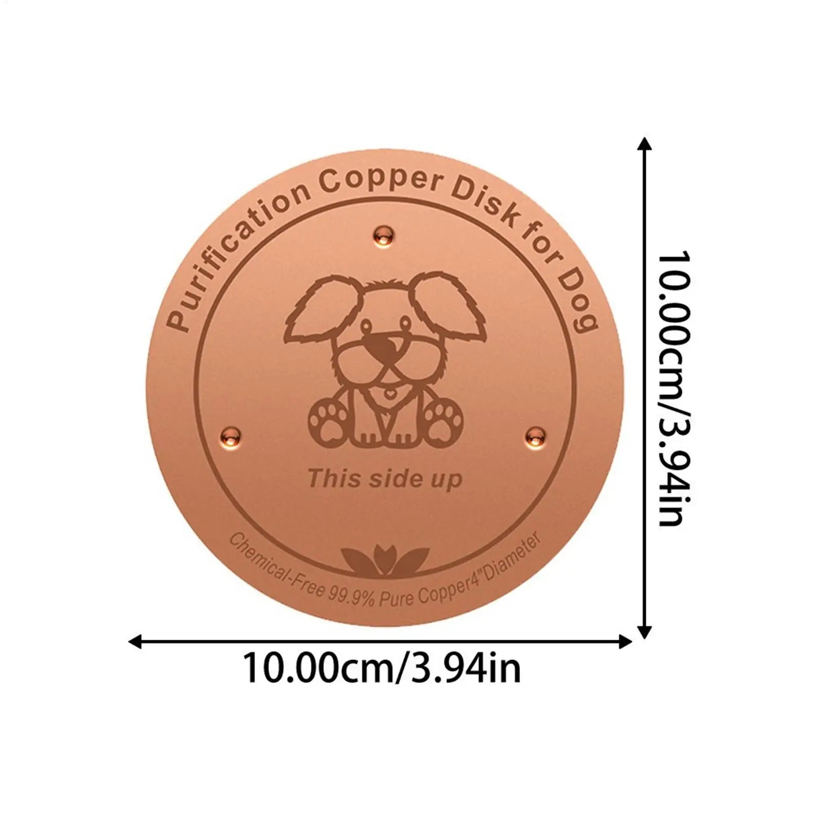 Cat Water Bowl Copper Disk Cleaner Plate 3-Point Support Purification