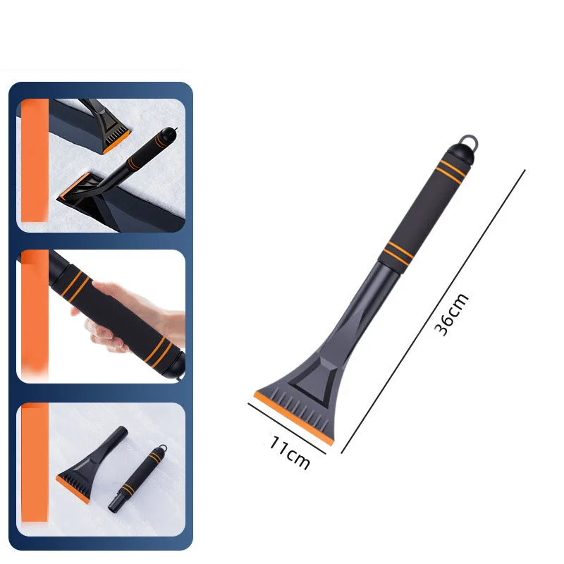 2 in 1 Multi-Functional Car Snow Removable Brush Winter Car Ice Shovel Extendable Ice Scraper Car Cleaning & Maintenance Tools Zpaxo color c