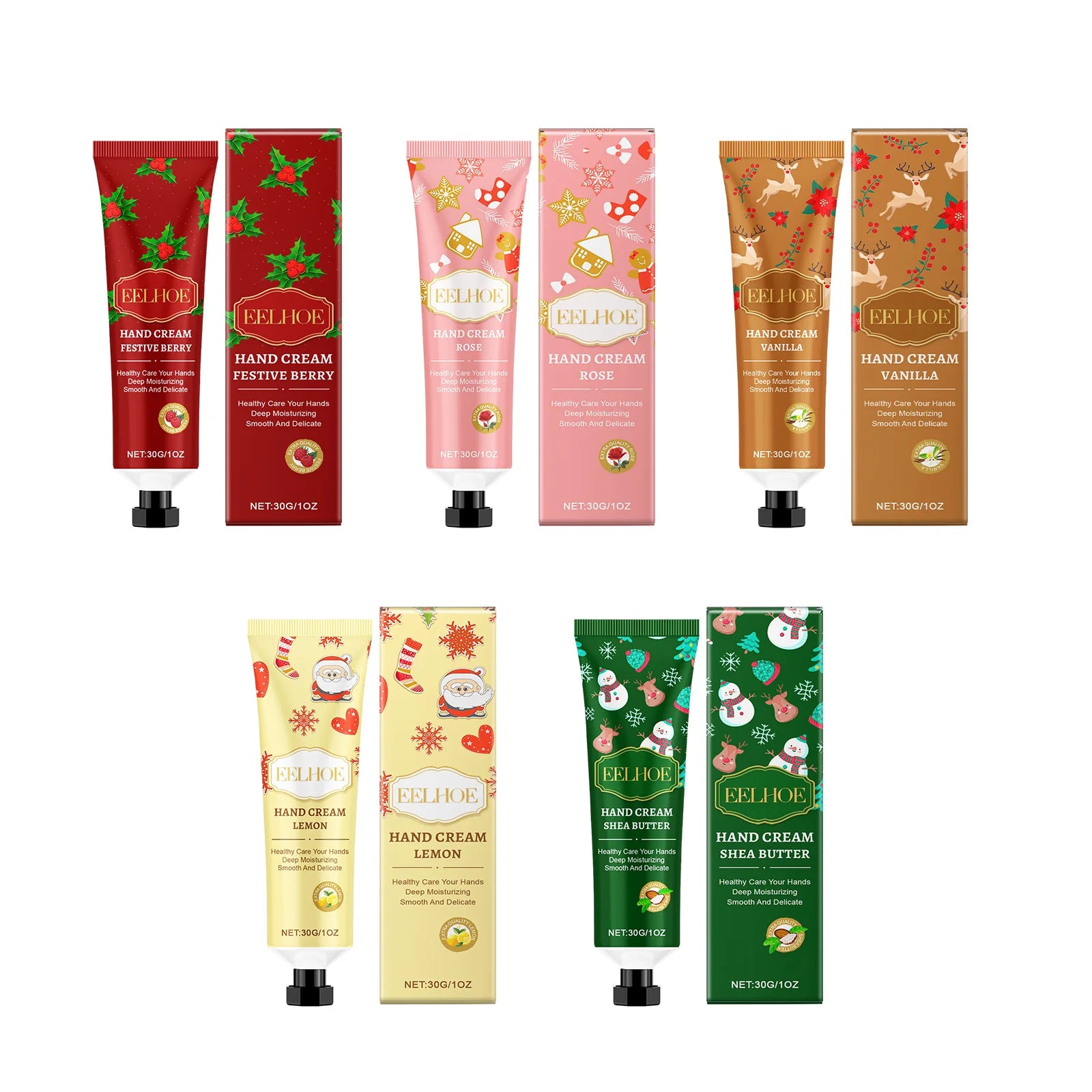 Eelhoe Moisturizing Hand Cream Set – Plant Extracts, 30g Hand & Foot Cream Zpaxo Hand Care Set