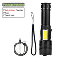 Rechargeable LED Flashlight & Power Bank – Zoom, 7 Modes, COB LED Tactical Flashlight Zpaxo With Battery