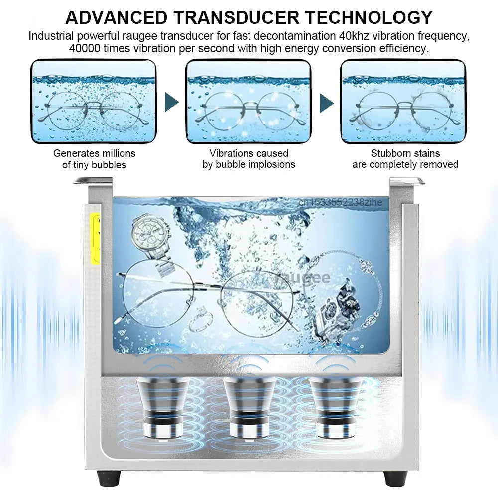 Ultrasonic Cleaner Ultrasound Cleaning Machine Glasses Jewelry 40KHZ