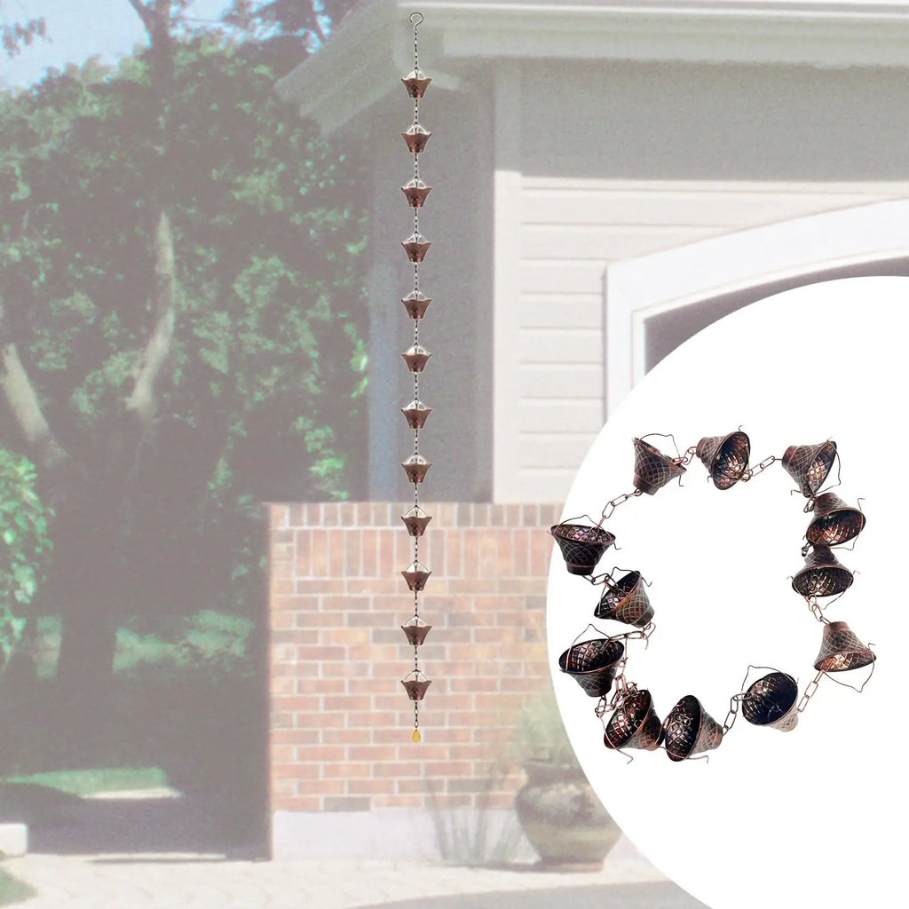 Homyl 280cm Decorative Rain Chain for Gutters – Bell Metal Design Decorative Rain Chain Zpaxo