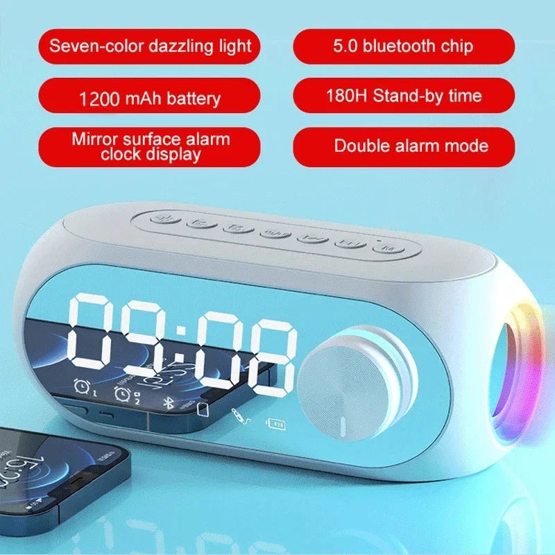 Outdoor Portable S8 Bluetooth Speaker Alarm Clock FM Radio Wireless