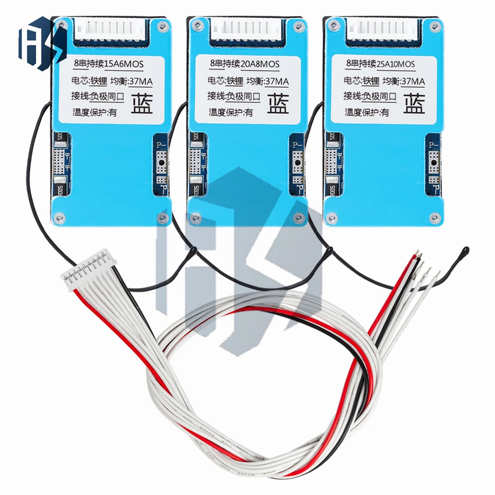 LiFePO4 8S 24V BMS Protection Board 15A-25A Common Port NTC Zpaxo