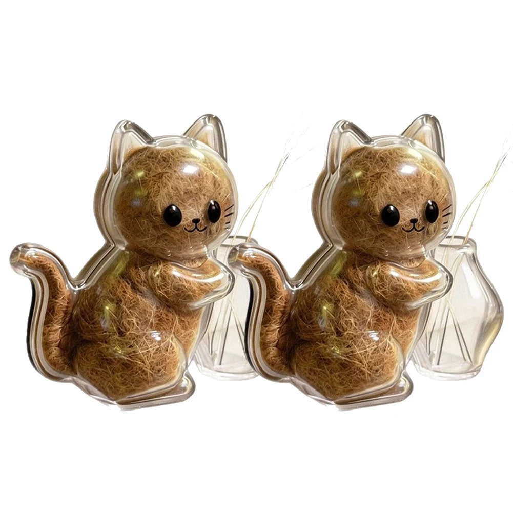 Cute Cat Fur Whiskers Transparent Hair Storage Box Refrigerator Magnets Pet Fur Keepsake Capsule DIY Souvenirs Cat Whiskers Zpaxo 2PCS
